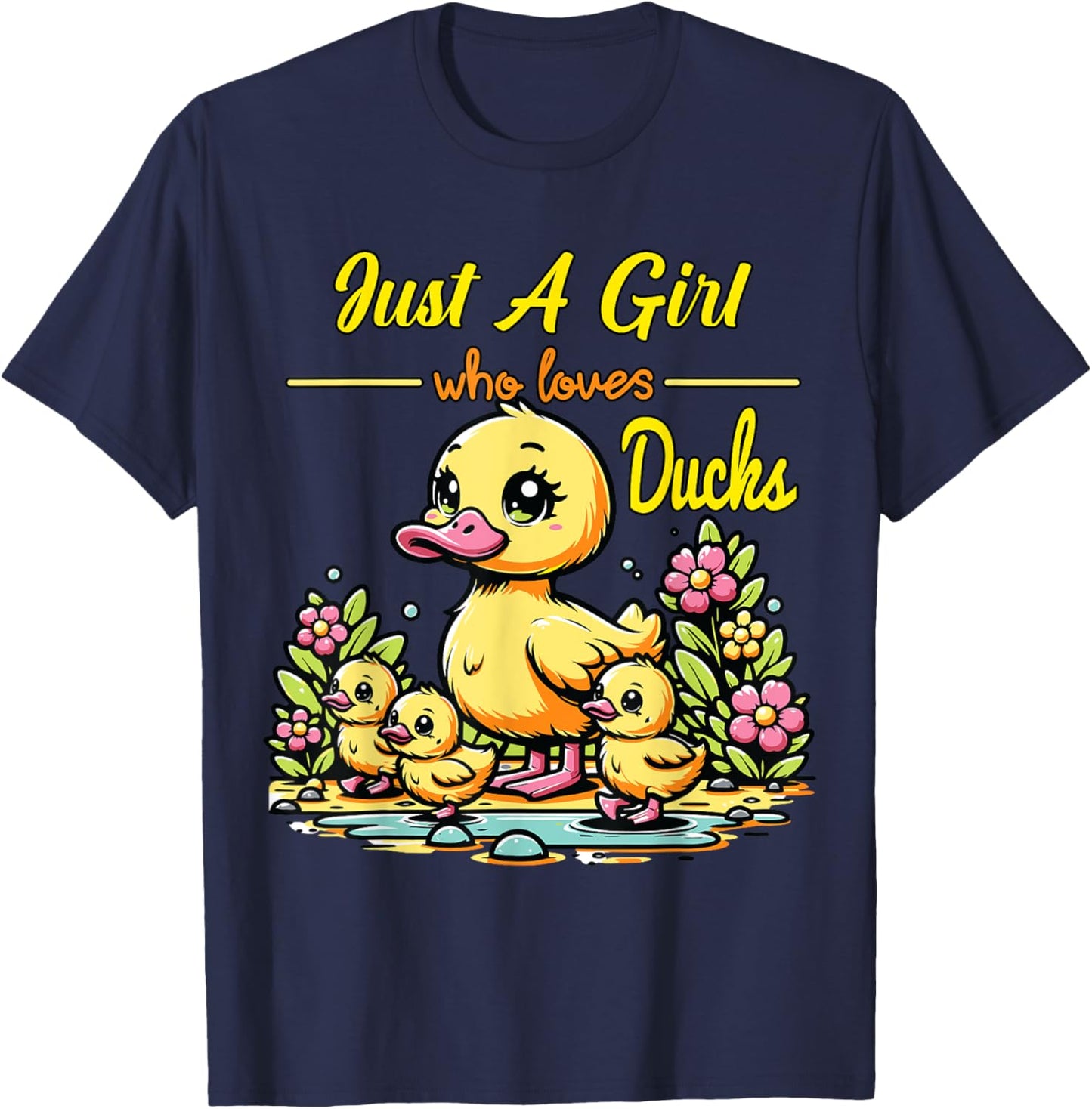Duck Lover Art Men Women Boys Girls Rubber Duck Funny Ducks T-Shirt - T-Shirt | Navy