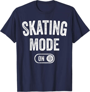 Skating Mode On Funny Skater Gift Roller Trick Master Coach T-Shirt - T-Shirt | Navy
