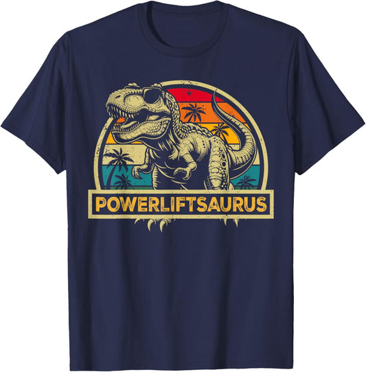 Powerliftsaurus Dinosaur Powerlift Saurus Family Matching T-Shirt - T-Shirt | Navy