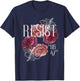 Floral Resist Not My President 86 47 Anti-Trump T-Shirt - T-Shirt | Navy