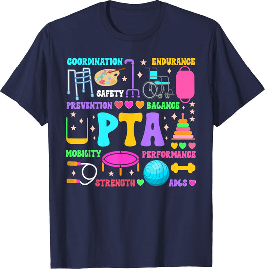 PTA Month Physical Therapist Assistant Appreciation T-Shirt - T-Shirt | Navy