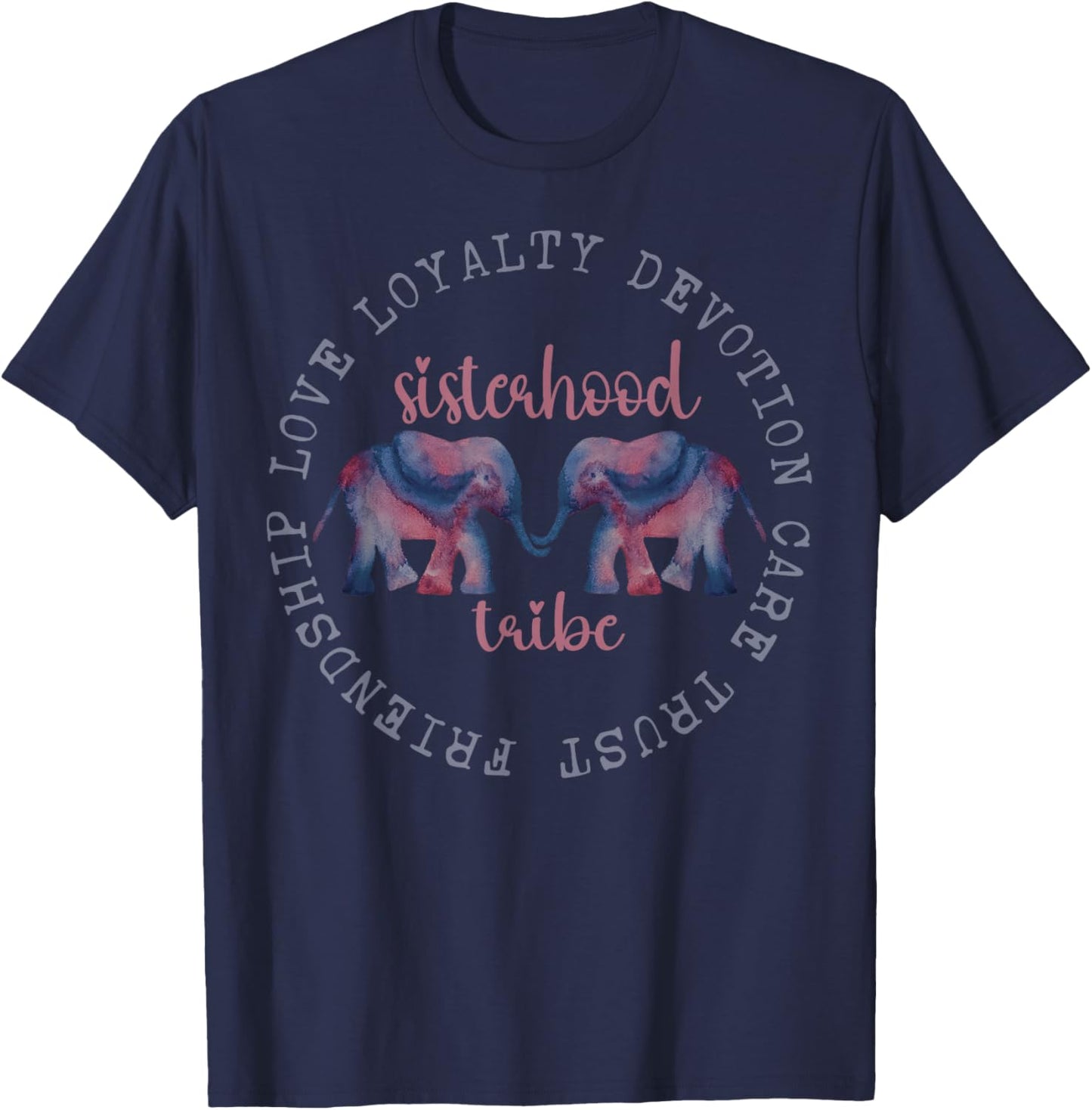 Elephant Friendship Sisterhood Tribe Squad Crew Friend Group T-Shirt - T-Shirt | Navy