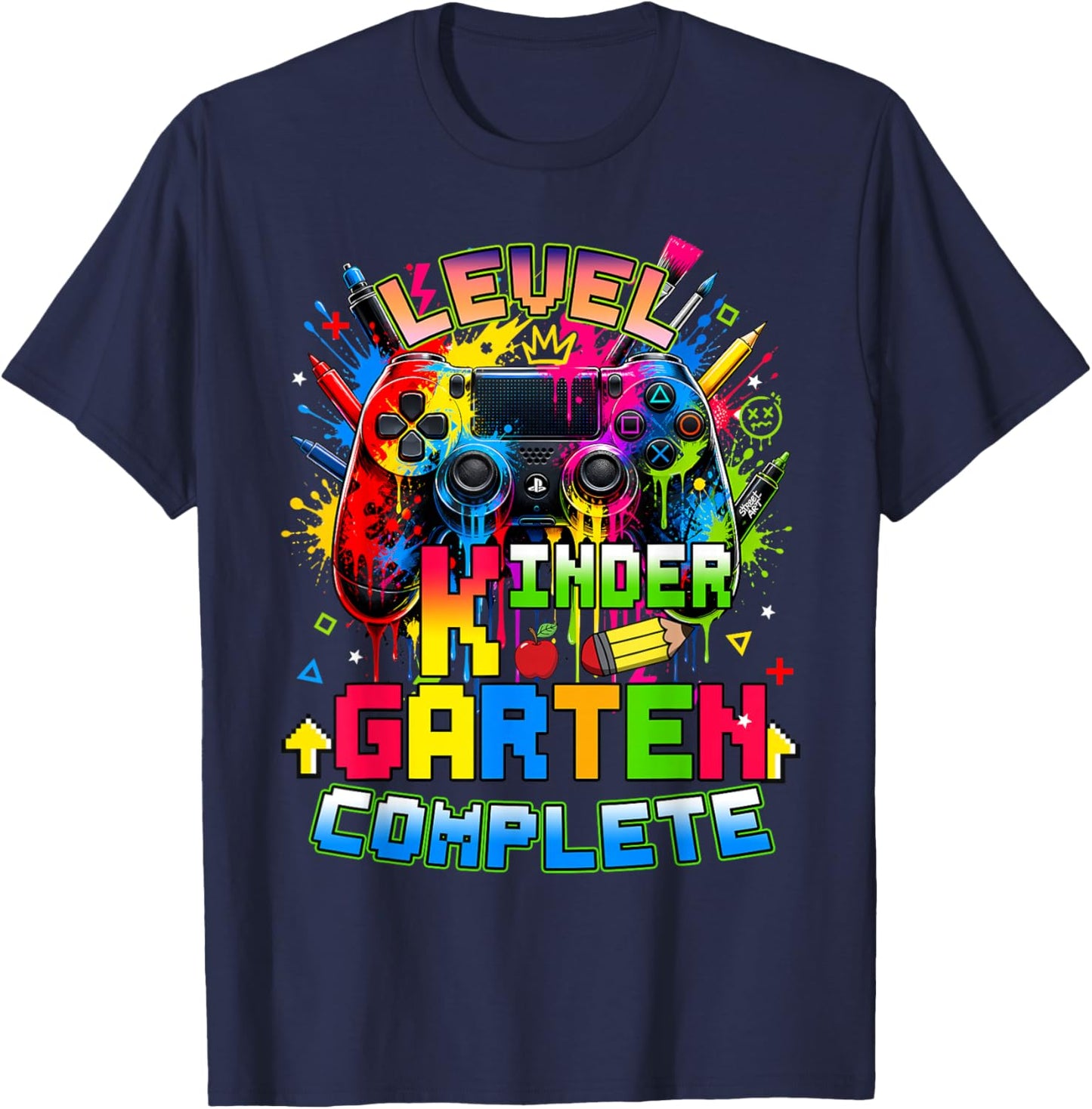 Kindergarten Complete Graduation Last Day of School Boys Fun T-Shirt - T-Shirt | Navy
