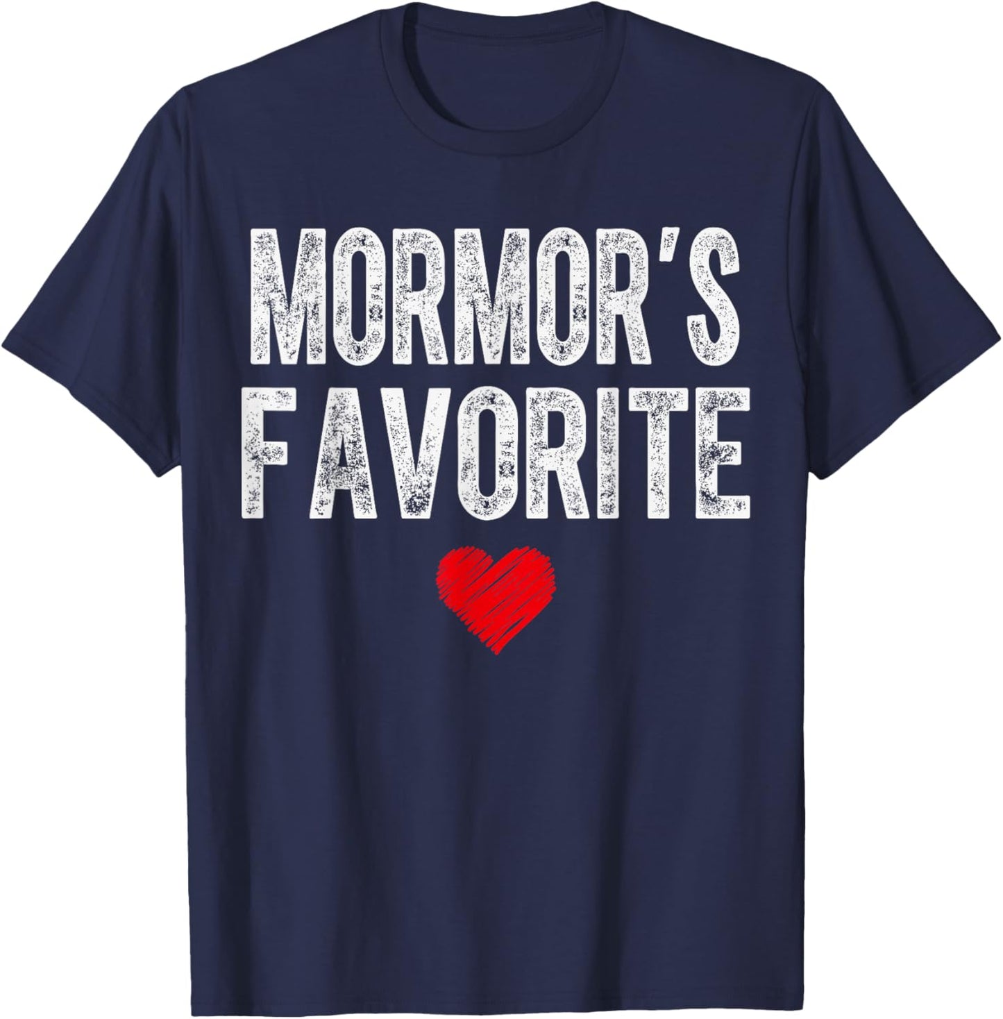 MORMOR’S Favorite Heart Graphic for Mothers Day Grandchild T-Shirt - T-Shirt | Navy