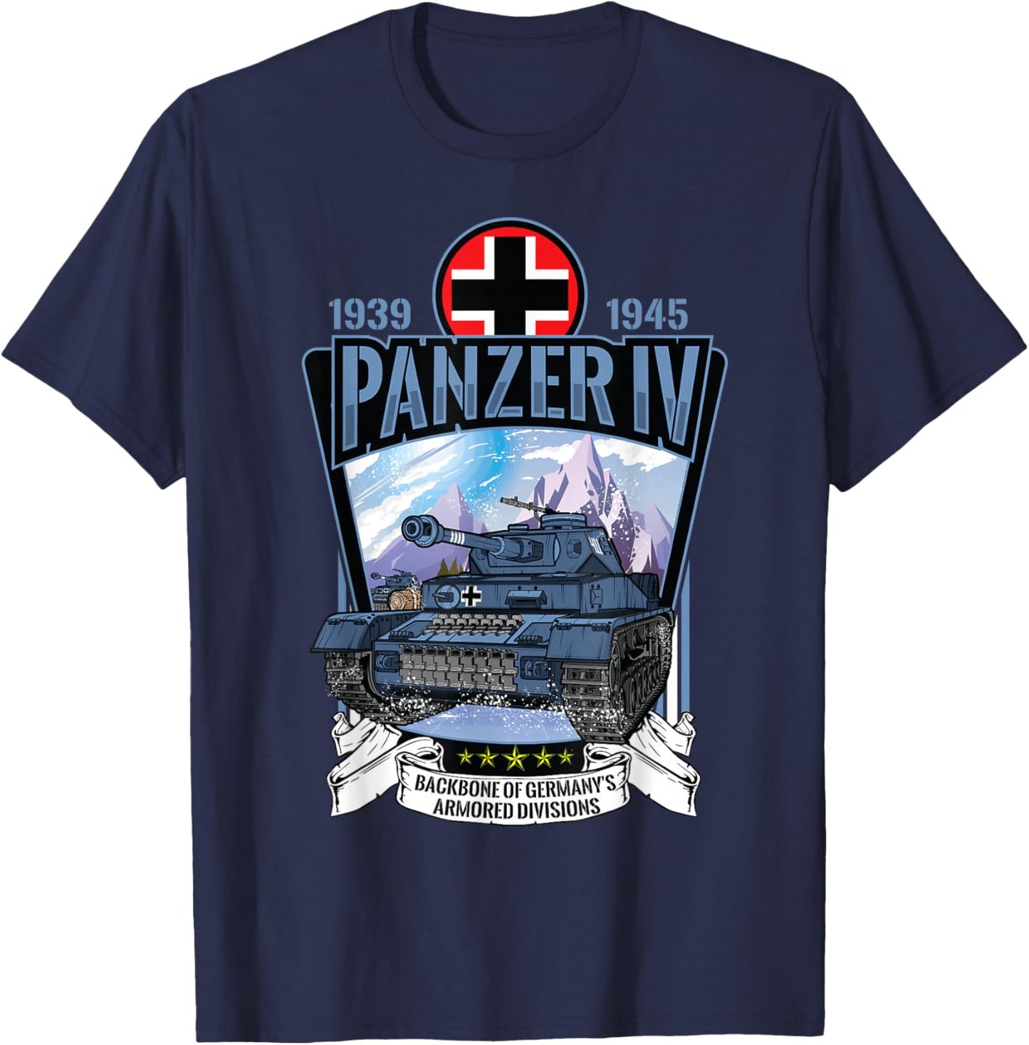 World War 2 German Tank Panzer 4 T-Shirt - T-Shirt | Navy