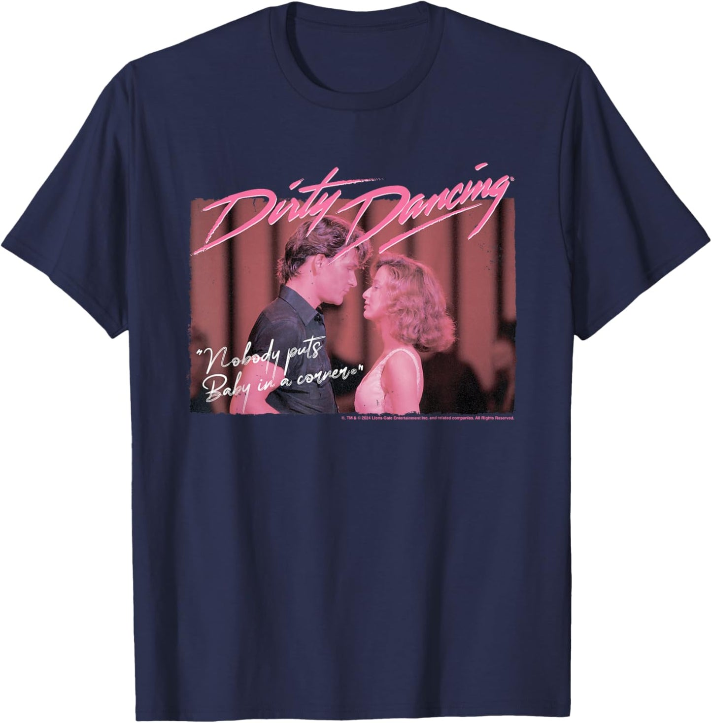 Dirty Dancing Nobody Puts Baby In A Corner Johnny & Frances T-Shirt - T-Shirt | Navy