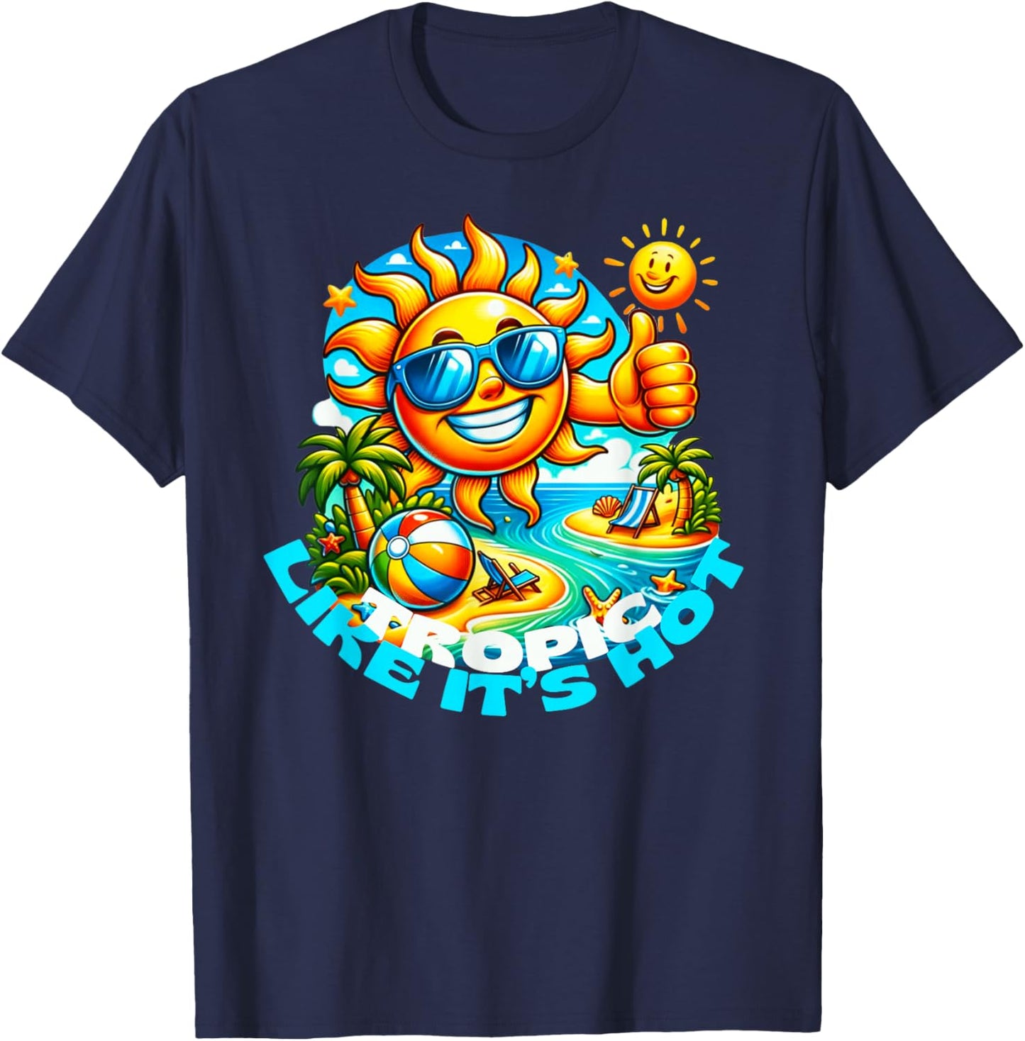 Tropic Like It's Hot Fun in Sun T-Shirt - T-Shirt | Navy