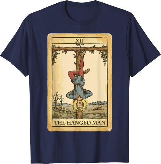 The 12 Tarot Cards Tied Up Man XII Design Occult T-Shirt - T-Shirt | Navy
