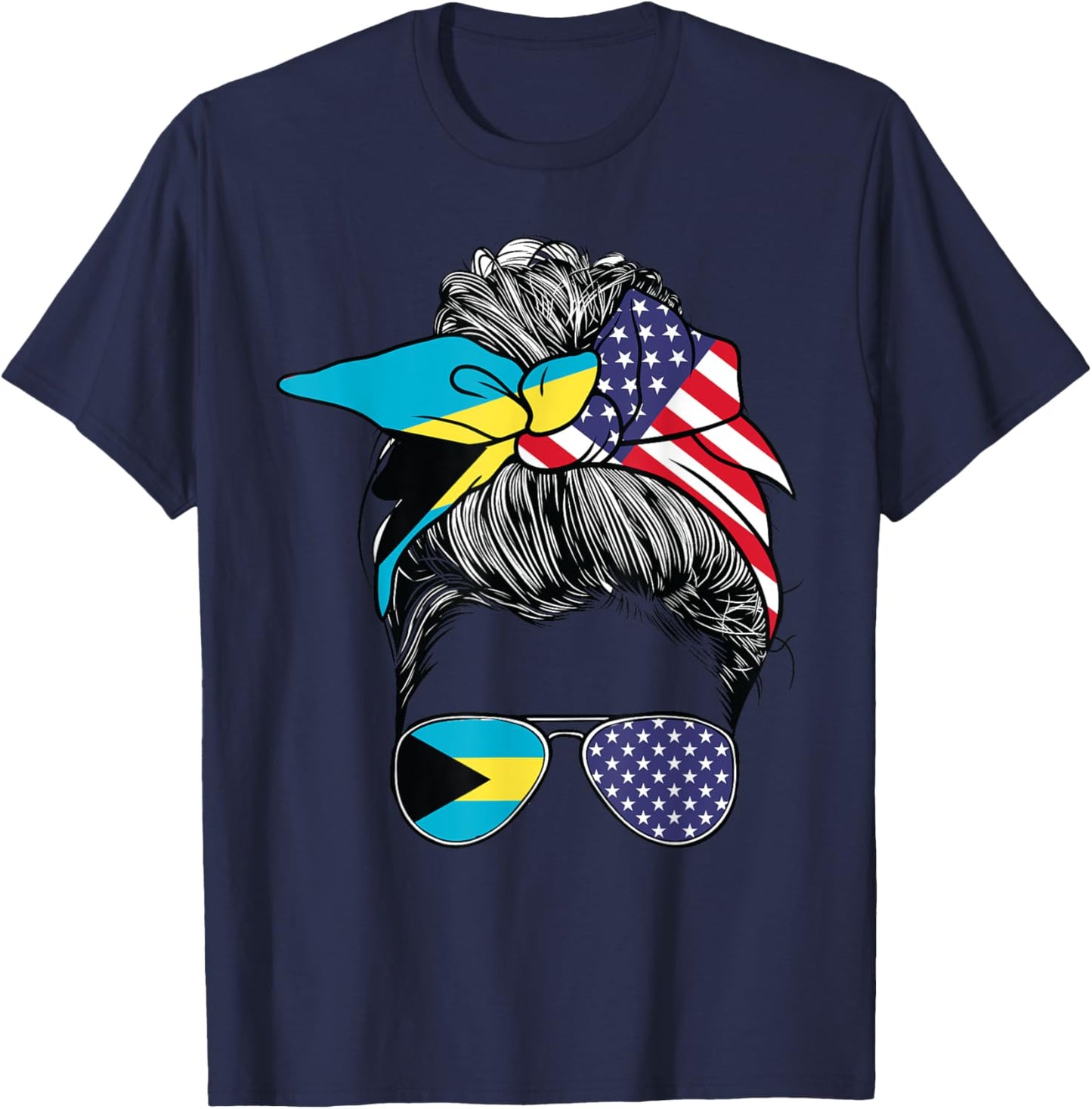Bahamas Women Bahamian Flag American Heritage USA Bahamas T-Shirt - T-Shirt | Navy