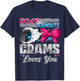 Burnouts or Bows Grams Loves You Gender Reveal Party T-Shirt - T-Shirt | Navy