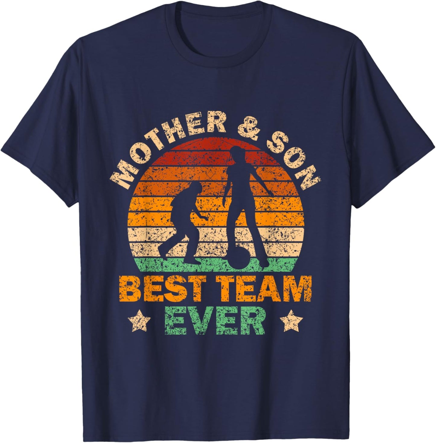 Mother & Son Best Team Ever Sons Matching Mom Mother Son T-Shirt - T-Shirt | Navy