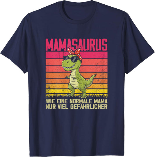 Mamasaurus Dino Muttertag Mama Deko Mami Lustig Frauen T-Shirt - T-Shirt | Navy