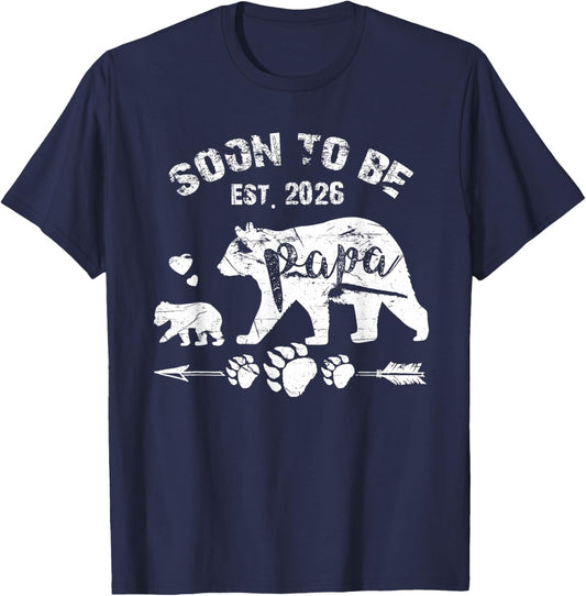 Soon To Be Papa 2026 Funny for new Papa T-Shirt - T-Shirt | Navy