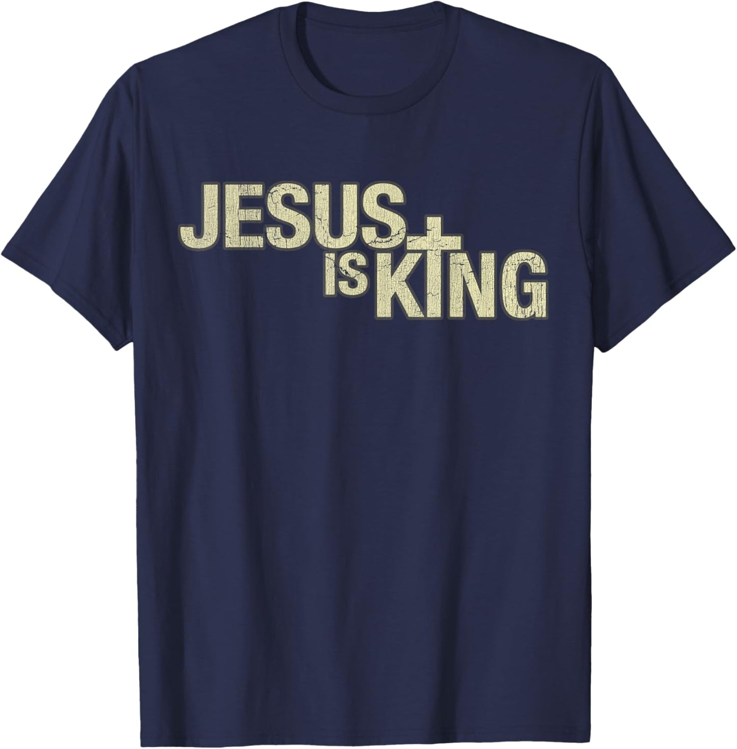 Vintage Jesus Is King T-Shirt - T-Shirt | Navy