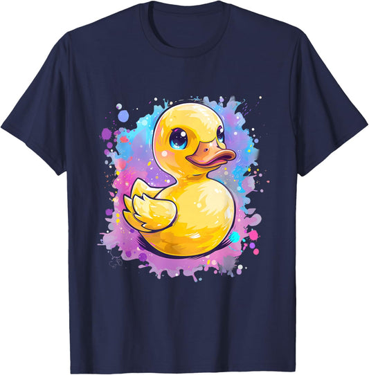 Rubber Duck Rubber Duckie Rubber Duckling Watercolor T-Shirt - T-Shirt | Navy