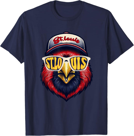 Retro St.Louis Bossbeak Graphic Animals Throwback T-Shirt - T-Shirt | Navy