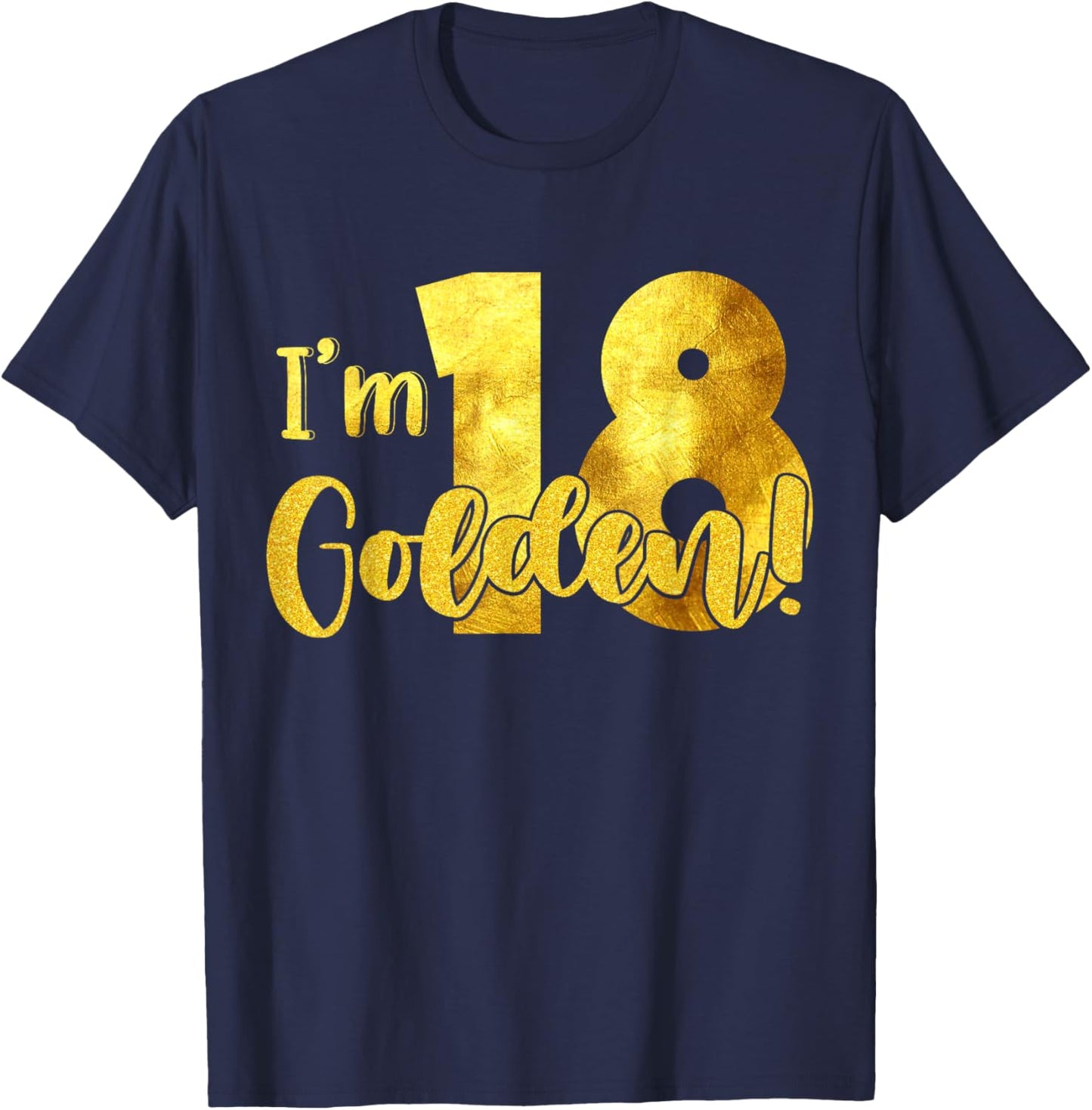 I'm 18th Golden Birthday 18 Year Old Bday Kids Groovy T-Shirt - T-Shirt | Navy