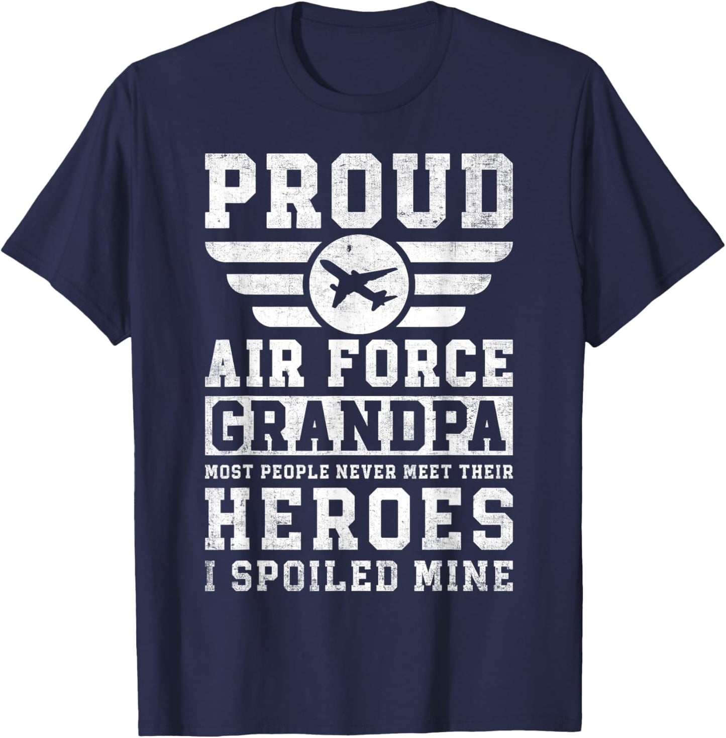 Proud Air Force Grandpa Airman Memorial Honoring Grandfather T-Shirt - T-Shirt | Navy