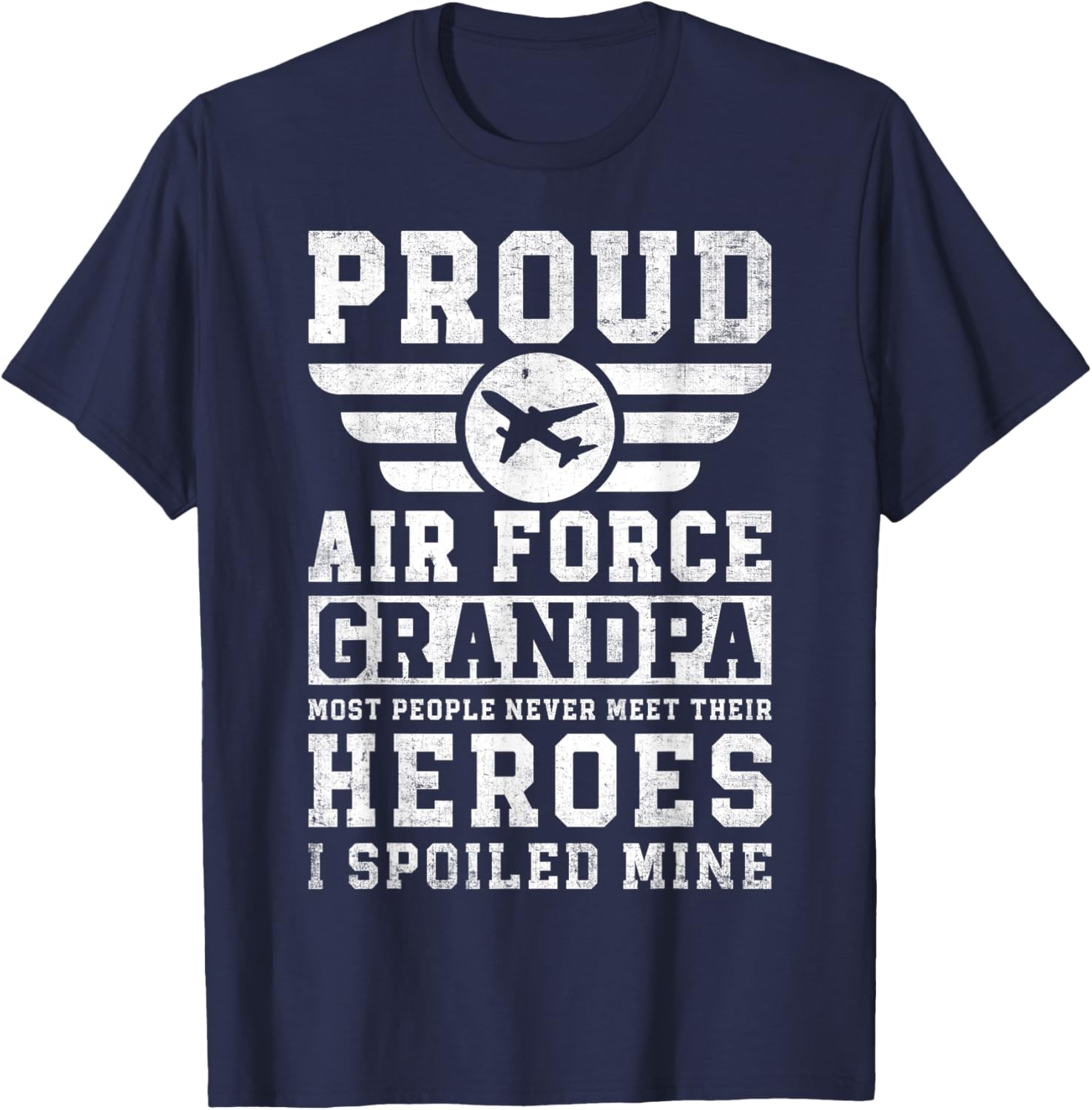Proud Air Force Grandpa Airman Memorial Honoring Grandfather T-Shirt - T-Shirt | Navy