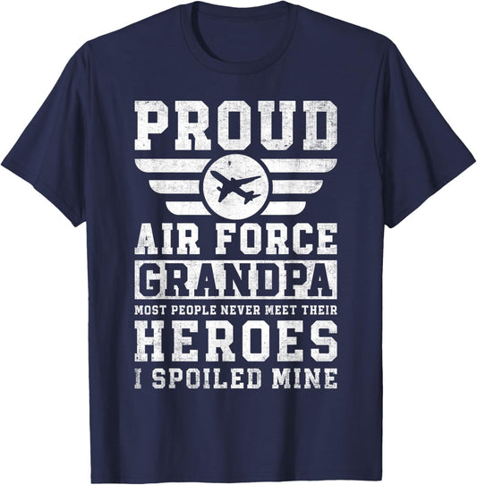 Proud Air Force Grandpa Airman Memorial Honoring Grandfather T-Shirt - T-Shirt | Navy