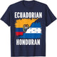Half Honduran Half Ecuadorian Ecuador Flag Honduras T-Shirt - T-Shirt | Navy