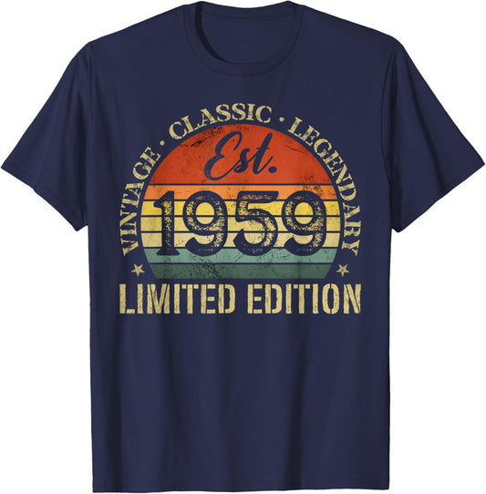 Vintage Classic Legendary Est. 1959 Limited Edition T-Shirt - T-Shirt | Navy