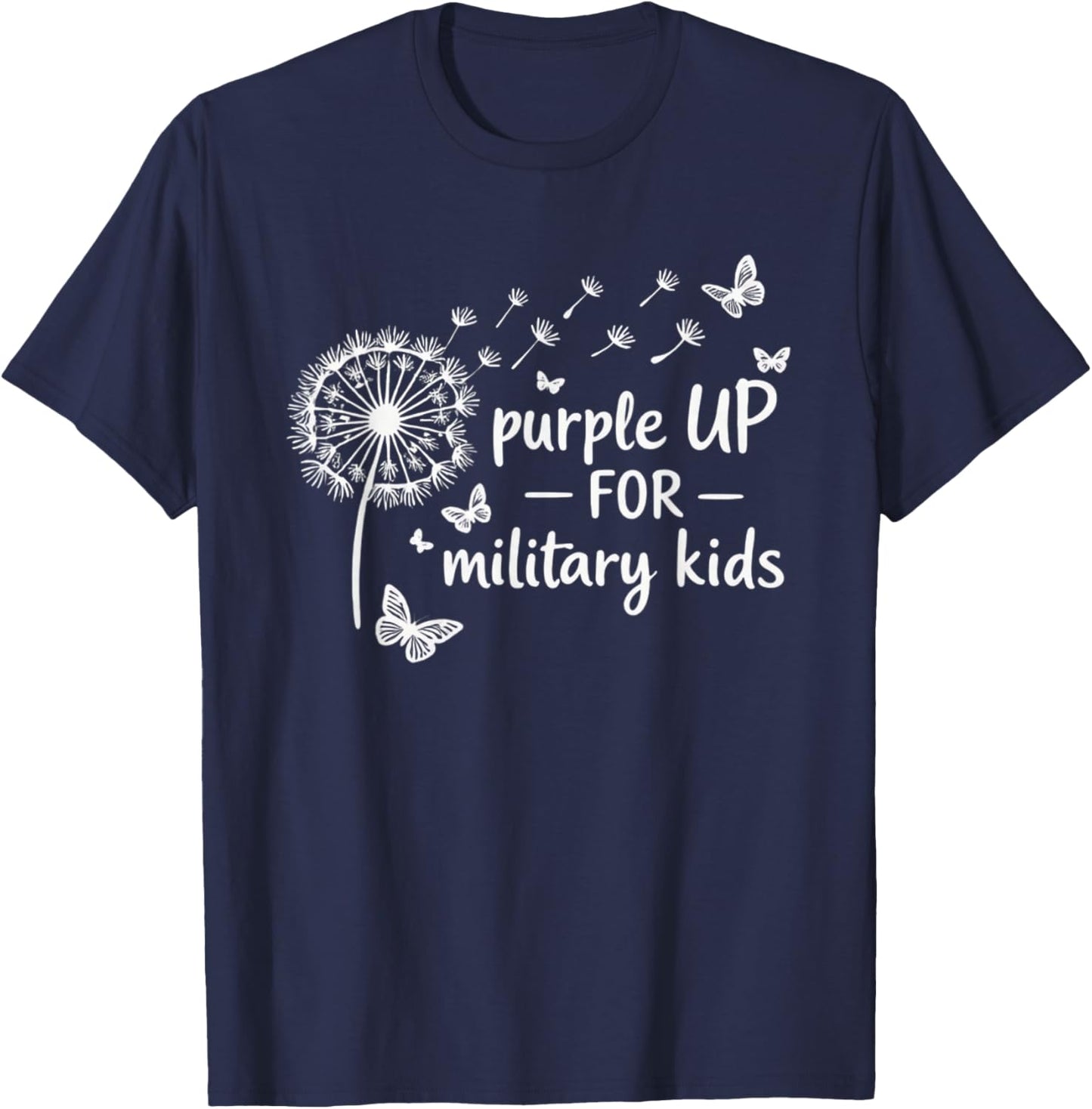 Purple Up for Military Kids Dandelions Military Child T-Shirt - T-Shirt | Navy