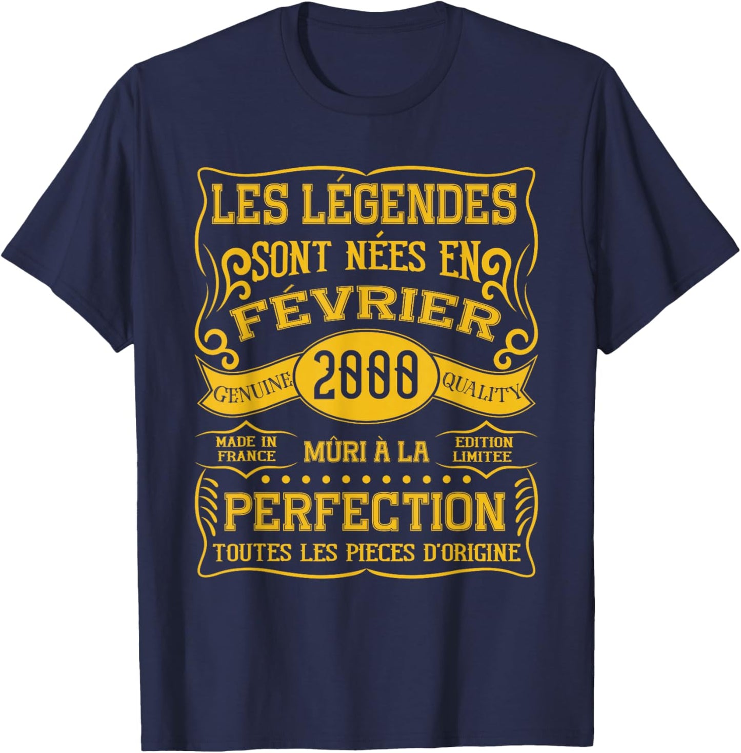 Les Légendes sont Neés en Février 2000 26e Anniversaire T-Shirt - T-Shirt | Navy