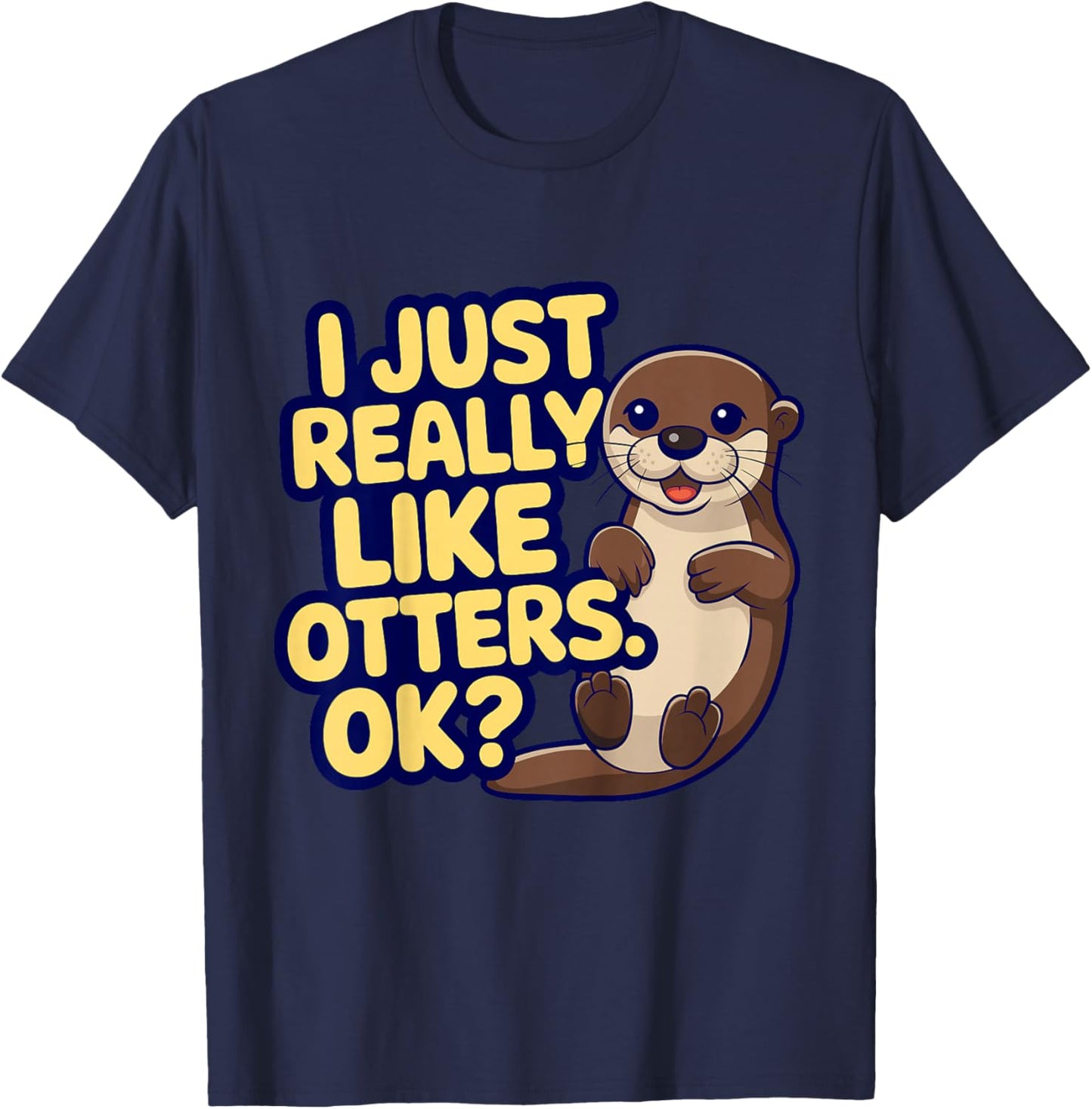 Kids Otter Lover Cute Otter Kids T-Shirt - T-Shirt | Navy