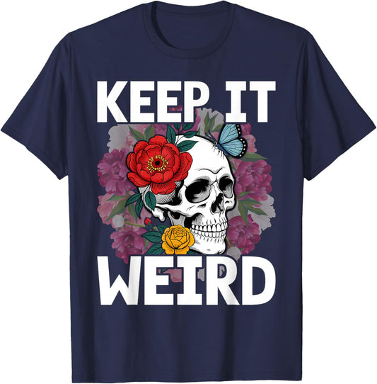 Keep it Weird Morbid Cool Halloween T-Shirt - T-Shirt | Navy