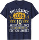 Vintage 2016 10 Years Birthday Girl Boy Vintage 2016 T-Shirt - T-Shirt | Navy