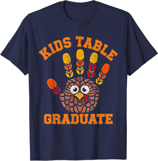 Kids Table Graduate Turkey Handprint T-Shirt - T-Shirt | Navy