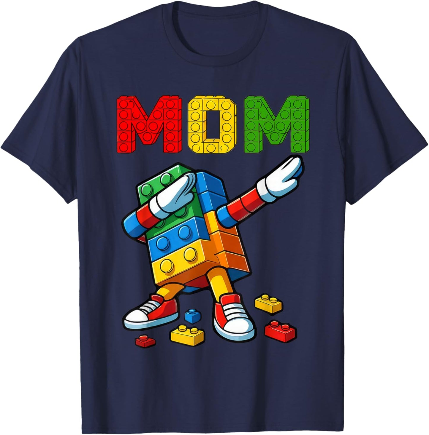 Family Mom Master Builder Building Bricks Blocks Mothers Day T-Shirt - T-Shirt | Navy