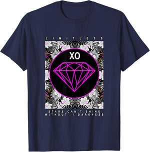 Pink Color Diamond in The Dark Pink Graphic T-Shirt - T-Shirt | Navy