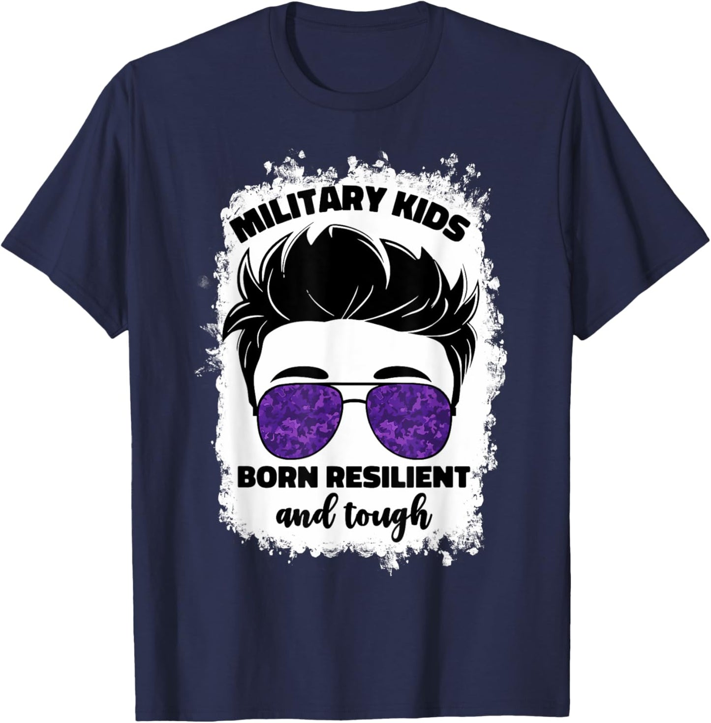 Purple Up For Military Kids Boys Month Of Military Child Boy T-Shirt - T-Shirt | Navy