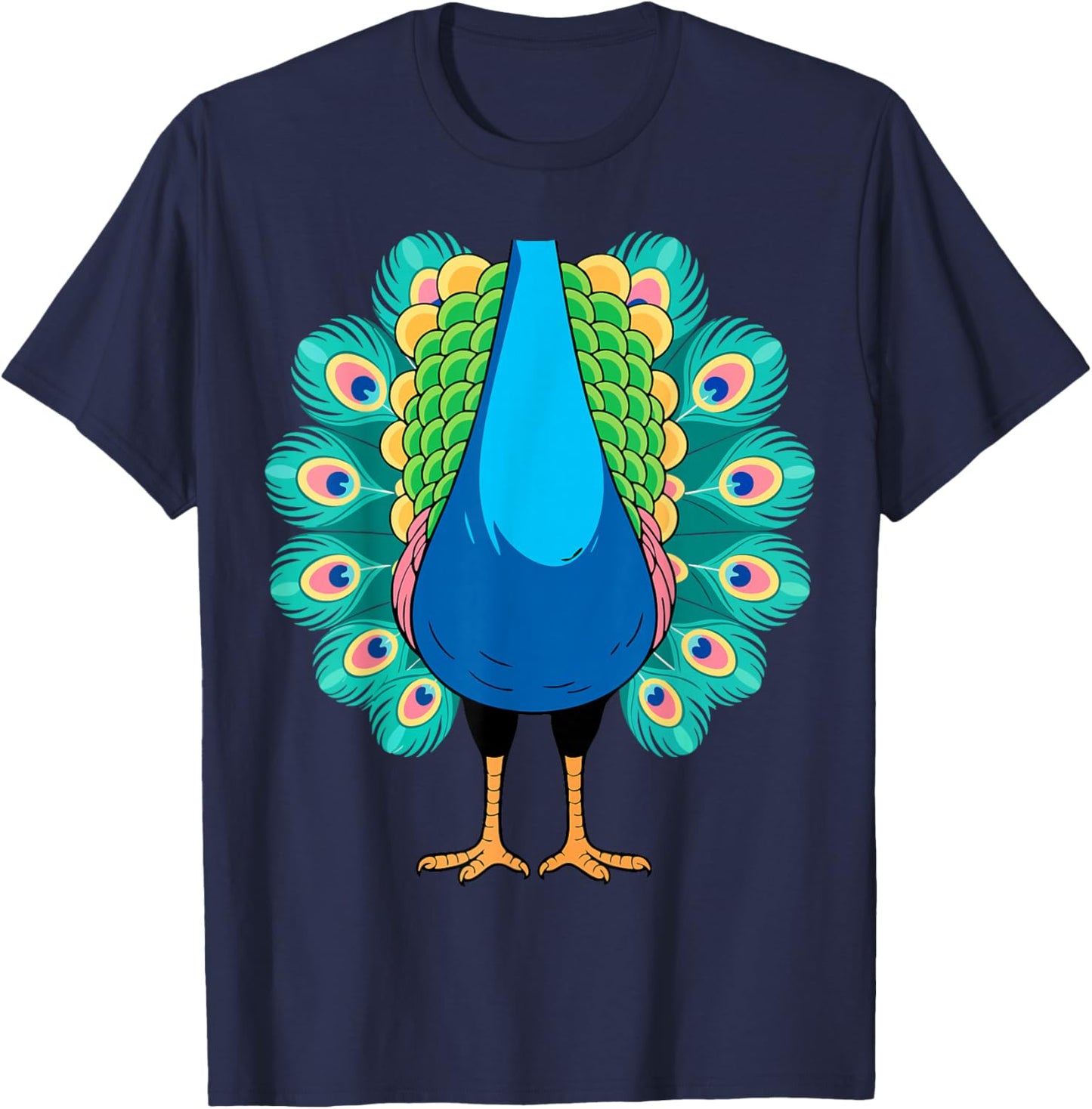 Peacock Shirt Adult Children Men Women Peacock Costume T-Shirt - T-Shirt | Navy