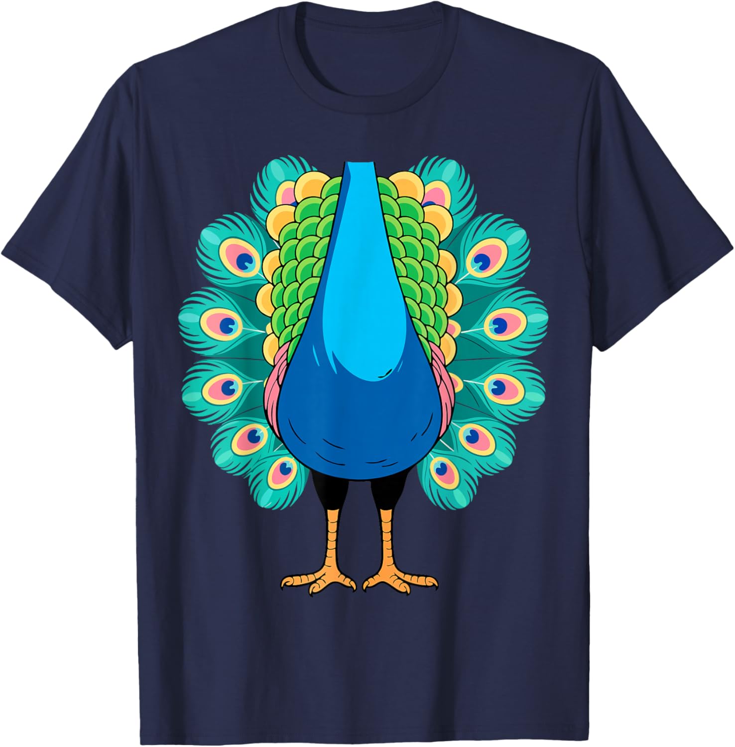 Peacock Shirt Adult Children Men Women Peacock Costume T-Shirt - T-Shirt | Navy