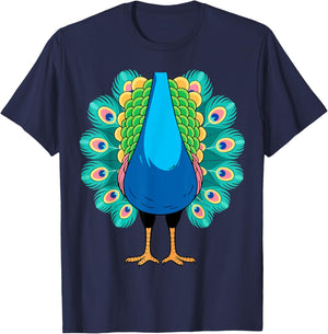 Peacock Shirt Adult Children Men Women Peacock Costume T-Shirt - T-Shirt | Navy