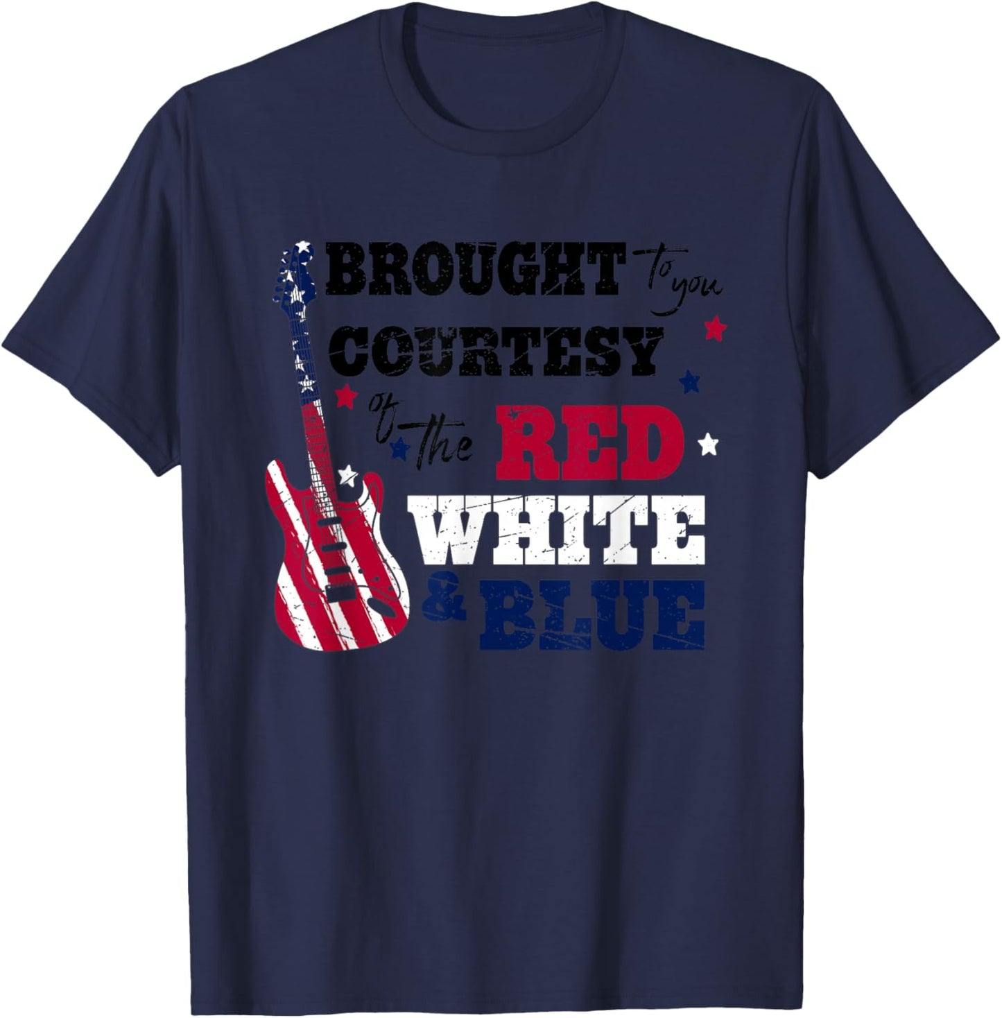 Courtesy Of The Red White And Blue, Western Country Music T-Shirt - T-Shirt | Navy