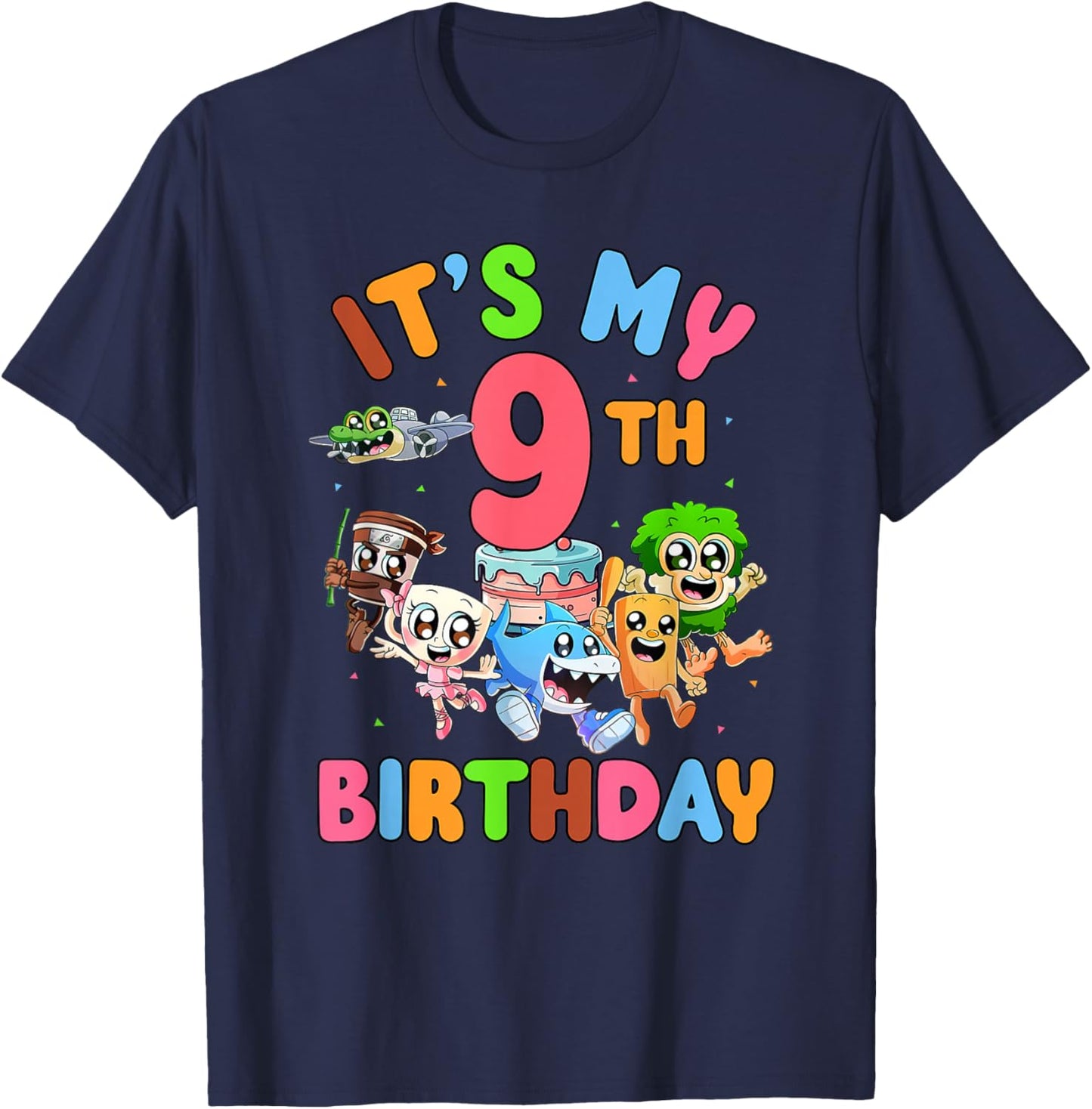 It's My 9th Birthday Italian Brainrot Meme Kids Boys Girls T-Shirt - T-Shirt | Navy