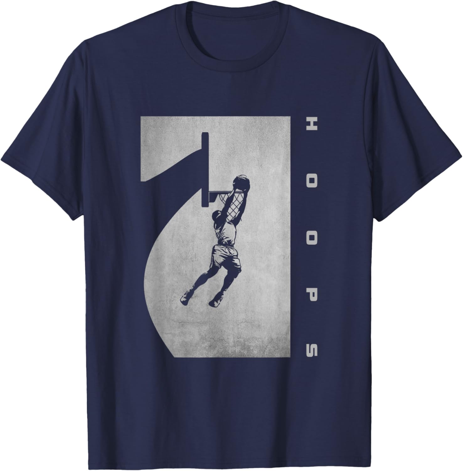 BASBO -Adult Basketball - Black, Small, Short Sleeve, Classic Fit, Imported, 100% Polyester, Basketball Design T-Shirt - T-Shirt | Navy