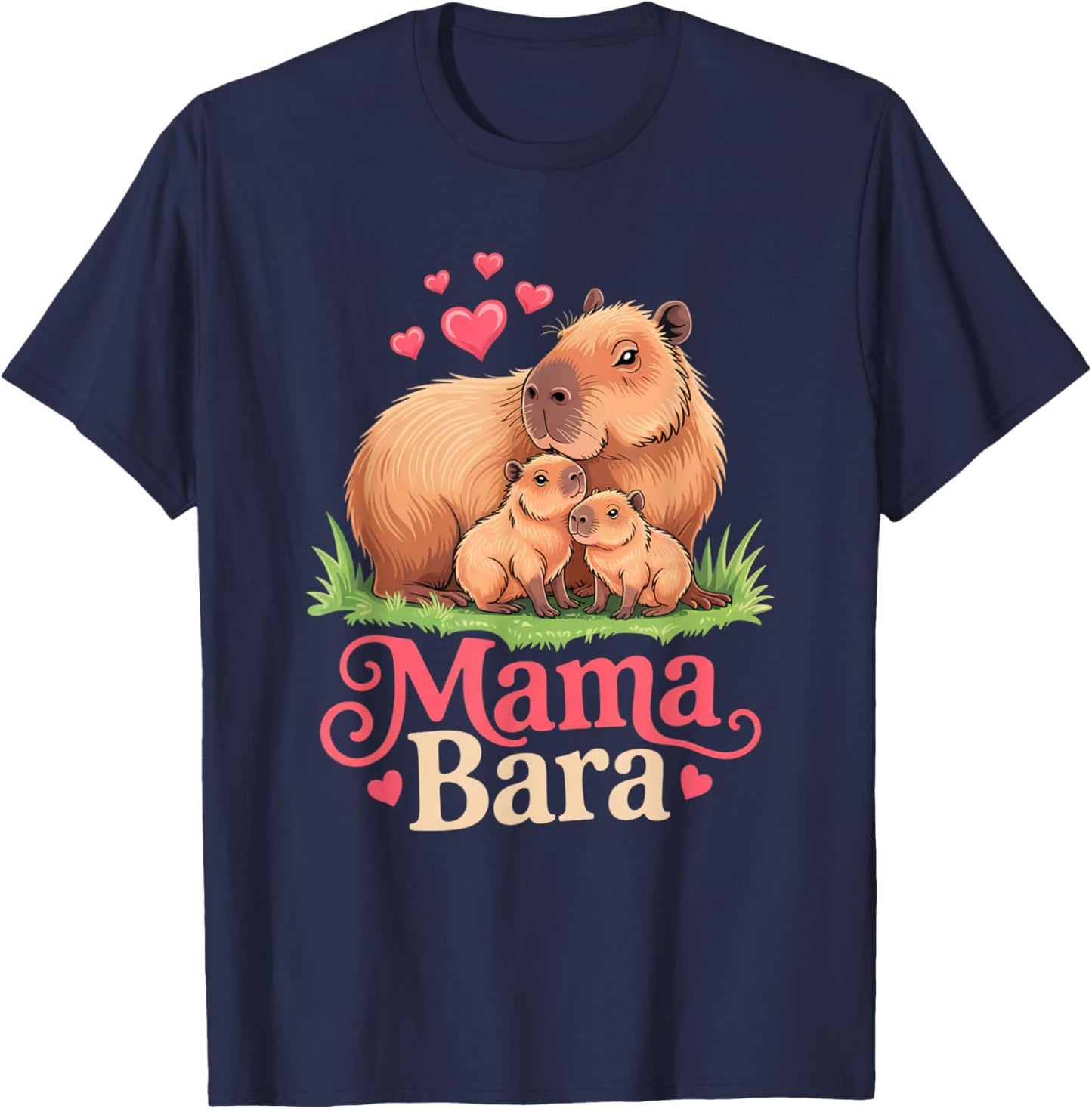 Mamabara Capybara Funny Capy Family Mom Mothers Day T-Shirt - T-Shirt | Navy