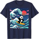 Panda Surfing Japanese T-Shirt - T-Shirt | Navy
