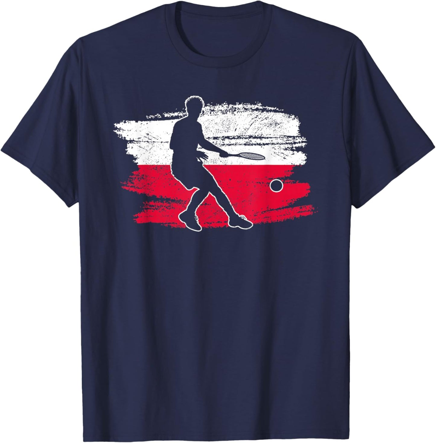 Tennis Player Poland Polish Polska T-Shirt - T-Shirt | Navy