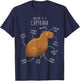 Anatomy Of A Capybara Funny Cute Capybara Lover Kawaii Amine T-Shirt - T-Shirt | Navy