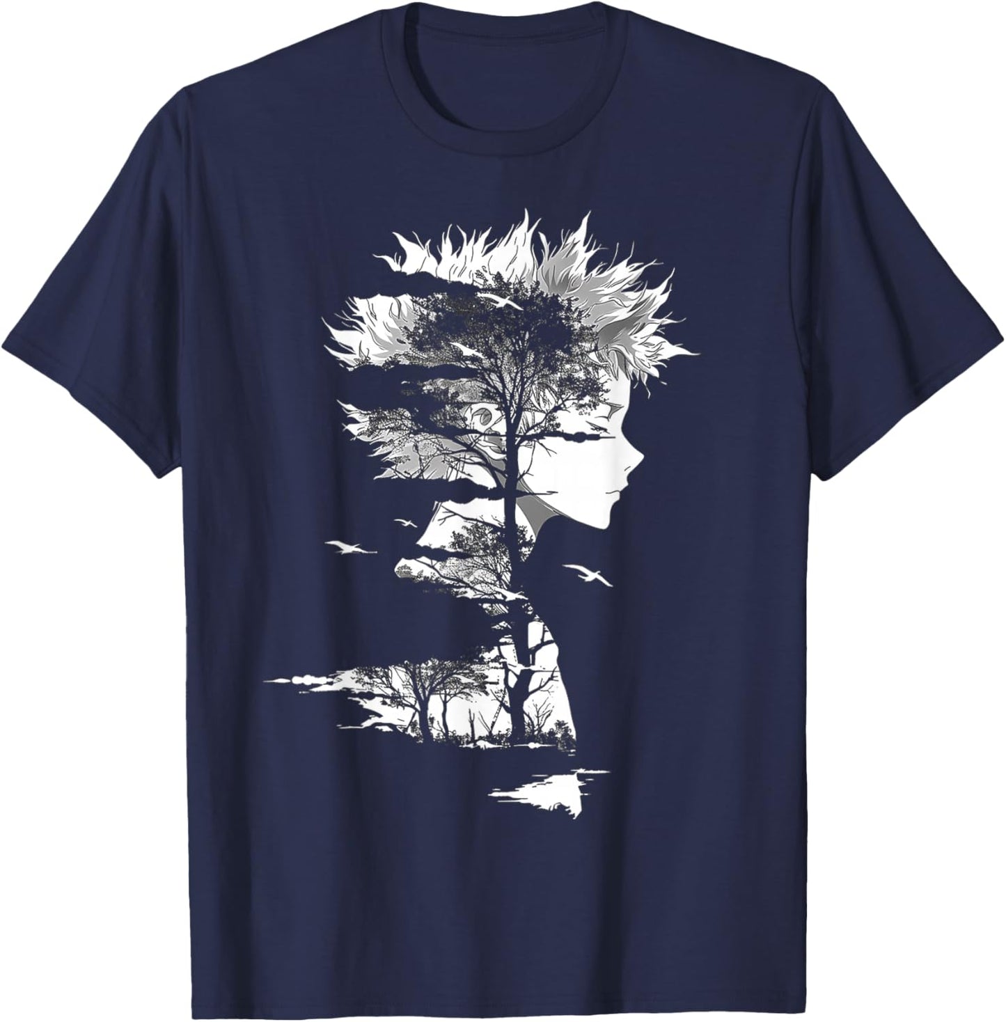Anime Manga Motif Illustration Anime T-Shirt - T-Shirt | Navy