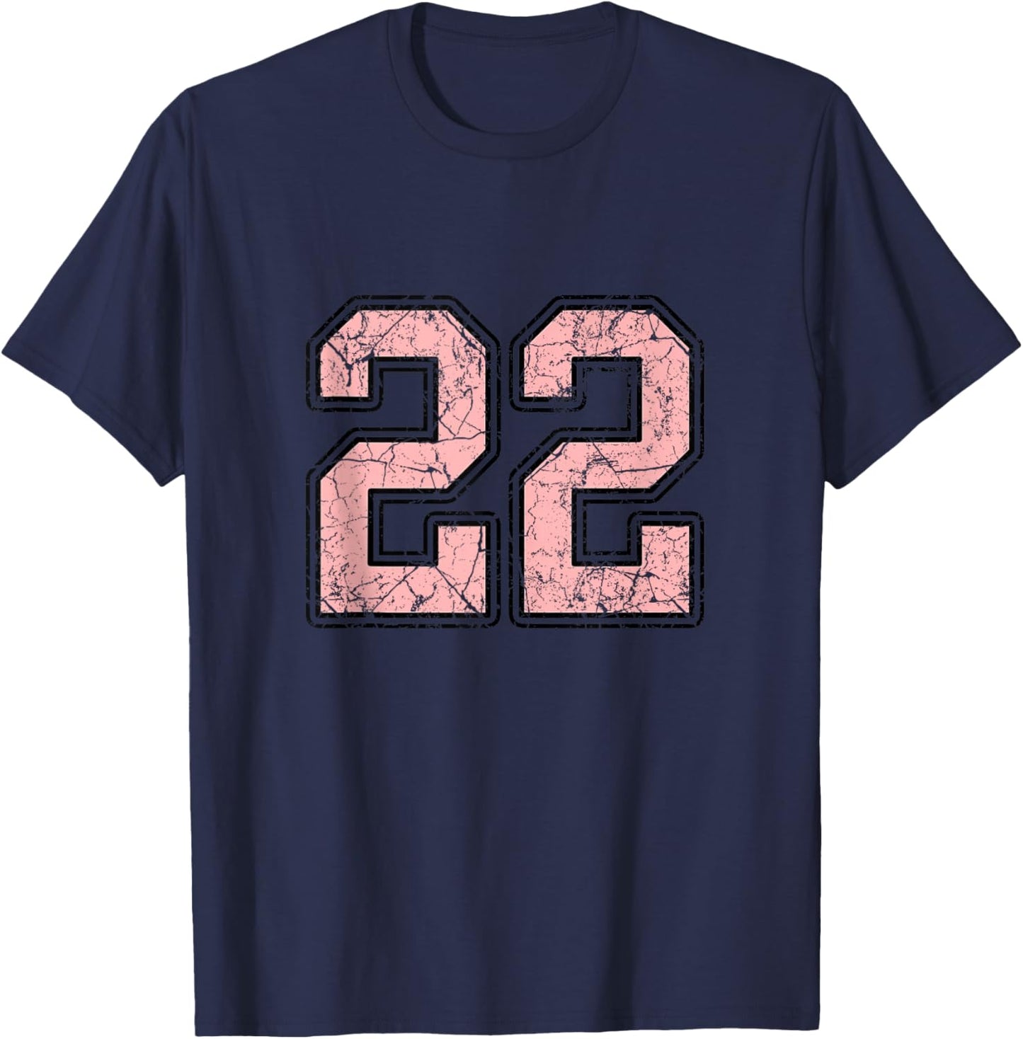 Pink and Black Number 22 Jersey Player Uniform #22 Fan T-Shirt - T-Shirt | Navy