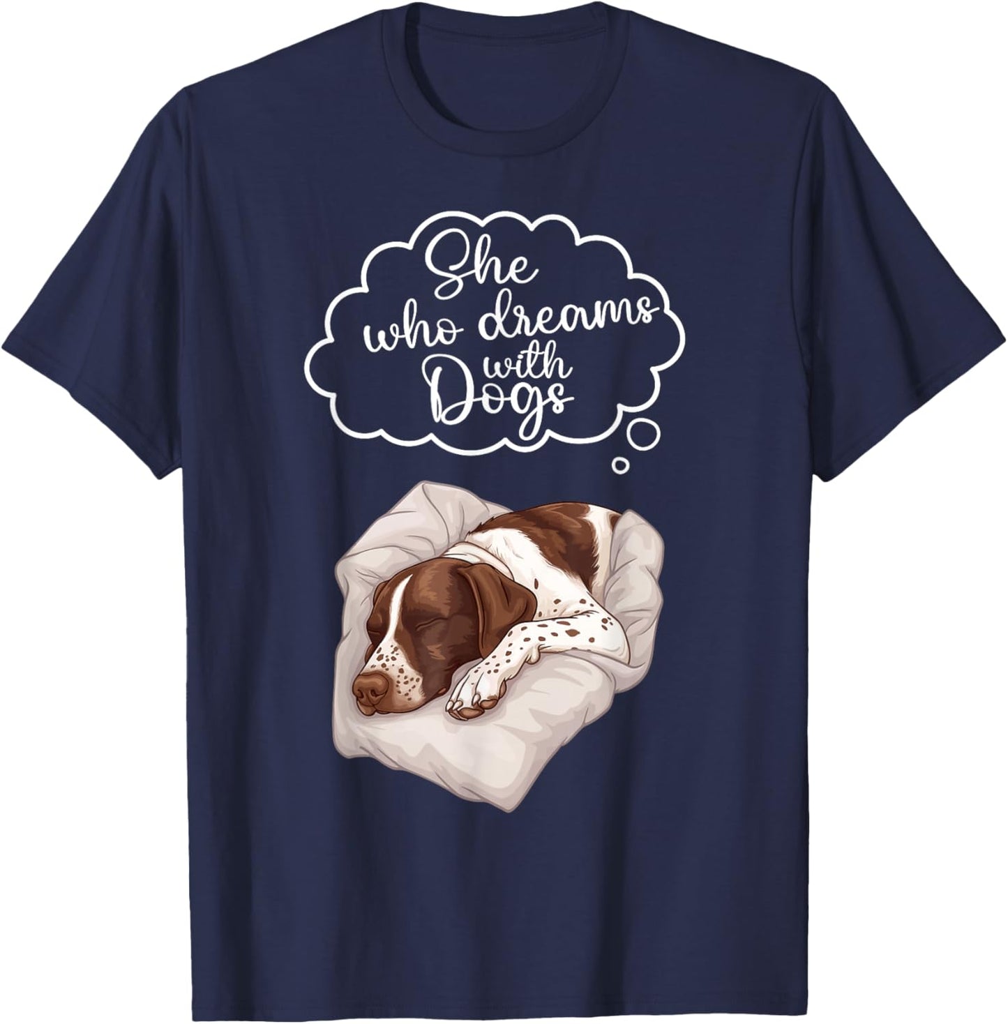 German Shorthaired Pointer Dog Nightgown Pajama T-Shirt - T-Shirt | Navy