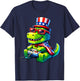 4th of July Gamer Patriotic T Rex Dinosaur Pixel Video Game T-Shirt - T-Shirt | Navy