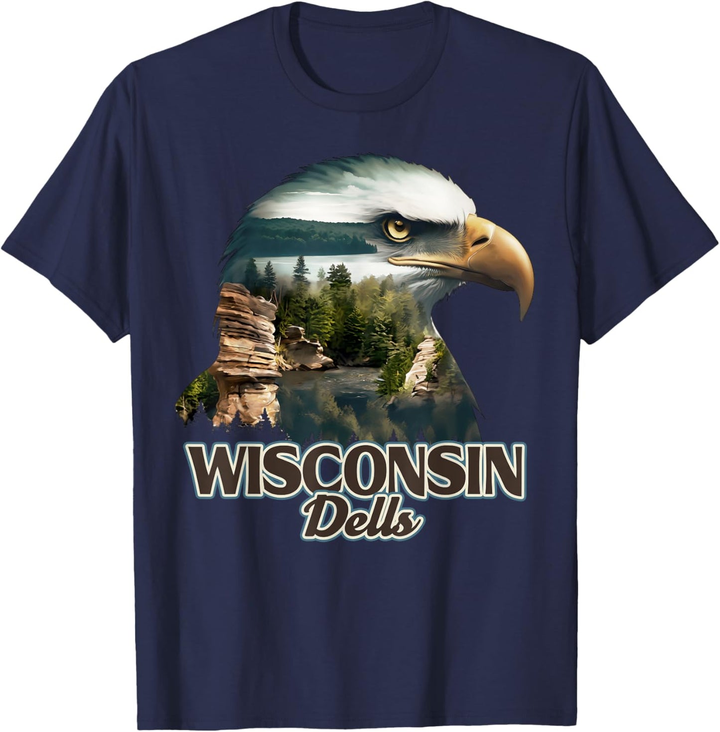Wisconsin Dells Eagle T-Shirt - T-Shirt | Navy